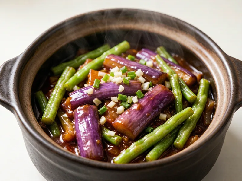 Eggplant & Green Bean Casserole (茄子豆角煲)