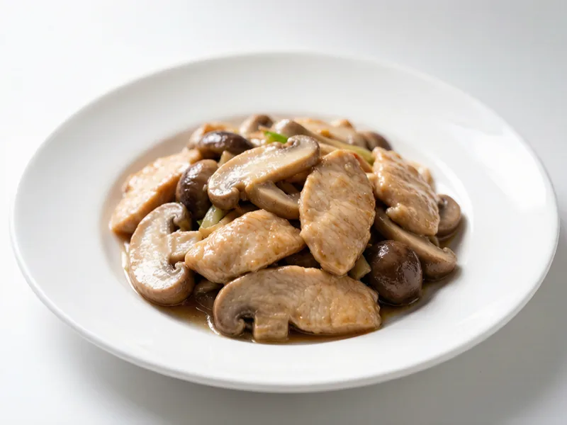 Mushroom Stir-Fried Chicken Slices (蘑菇炒鸡片)