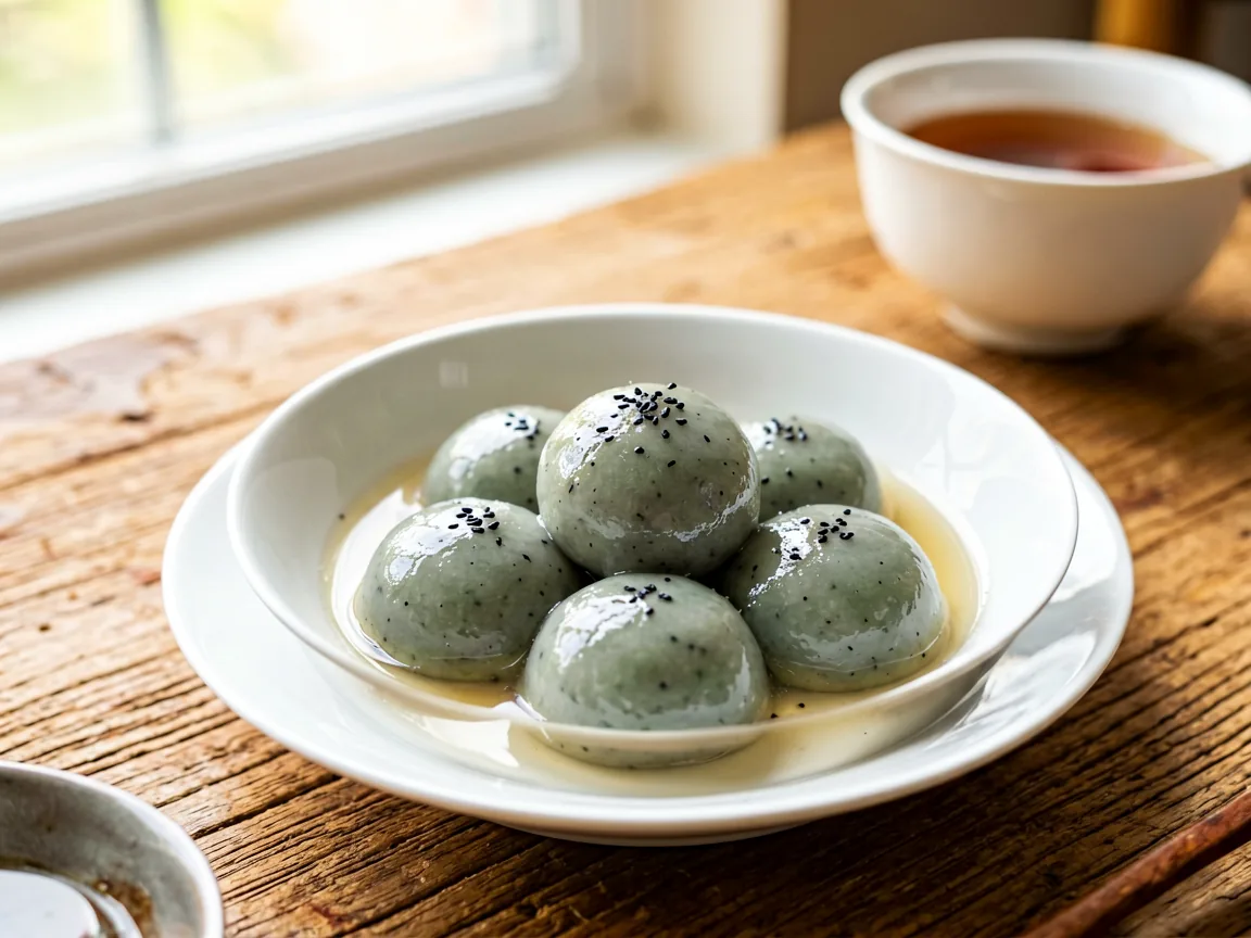Sesame Tangyuan (Black Sesame Glutinous Rice Balls)
