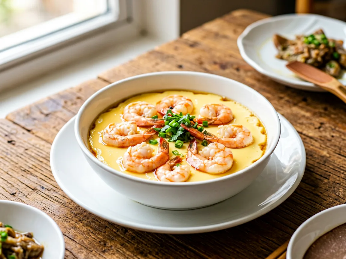Shrimp Steamed Egg (虾仁蒸蛋)