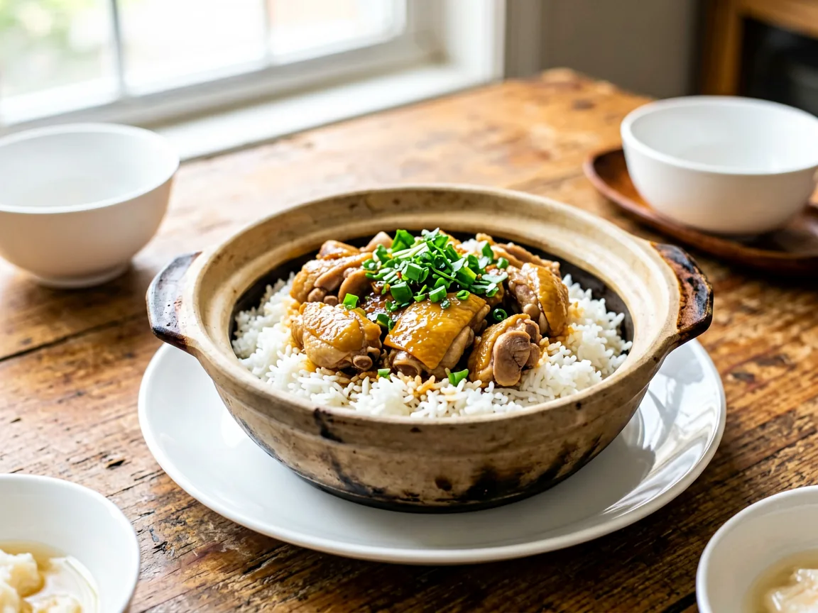 Cantonese Slippery Chicken Claypot Rice